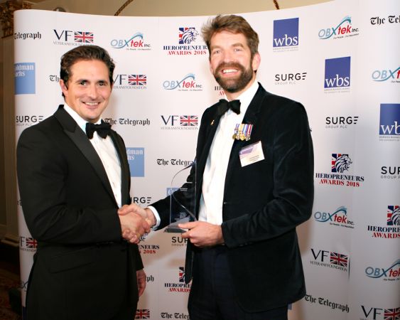 31. Heropreneurs Awards   Johnny Mercer MP with Entrepreneur of the Year winner Alex Matheson